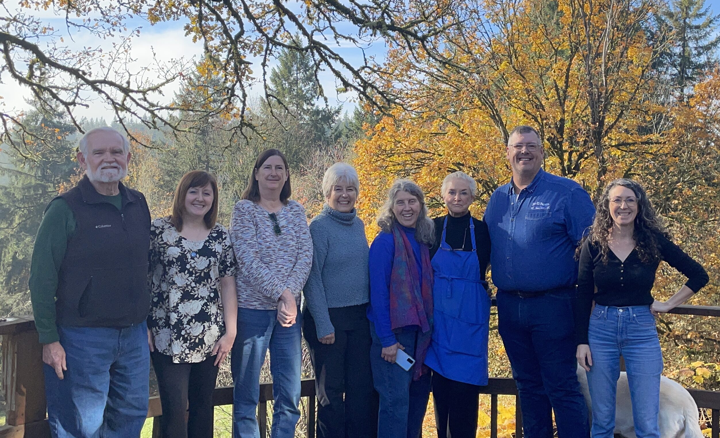 7 FOCC board members and our communications manager smiling on a beautiful fall day. 